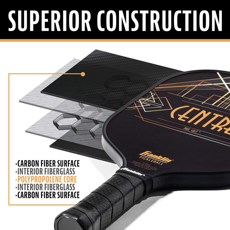 Franklin Sports Pro Pickleball Paddle - Pro Tournament Pickleball Paddle with Extra Grip MaxGrit Technology - Aspen Kern Centre Pickleball Paddle - Image 4
